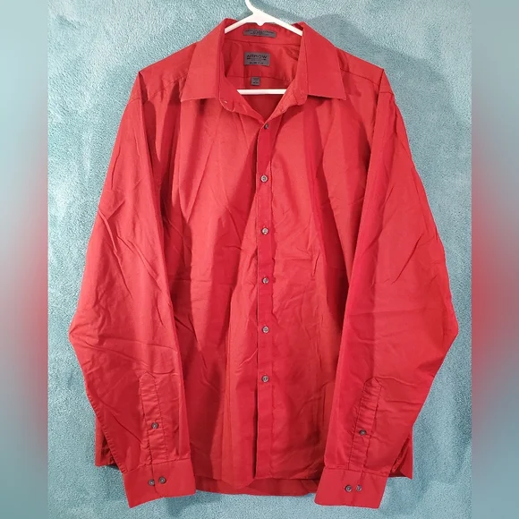 Mens Arrow Slim Fit Reddish Orange Dress Shirt Size N 17 A 36/37